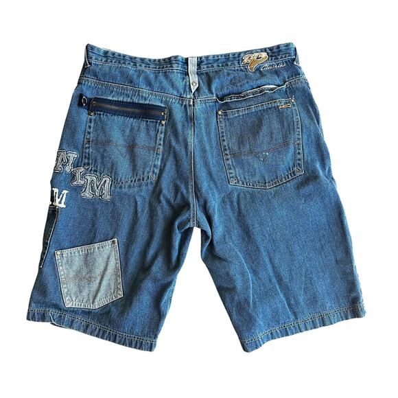 Vintage Raw Blue Denim y2k 2000s Baggy Shorts Jorts Mens 42 - Picture 3 of 4